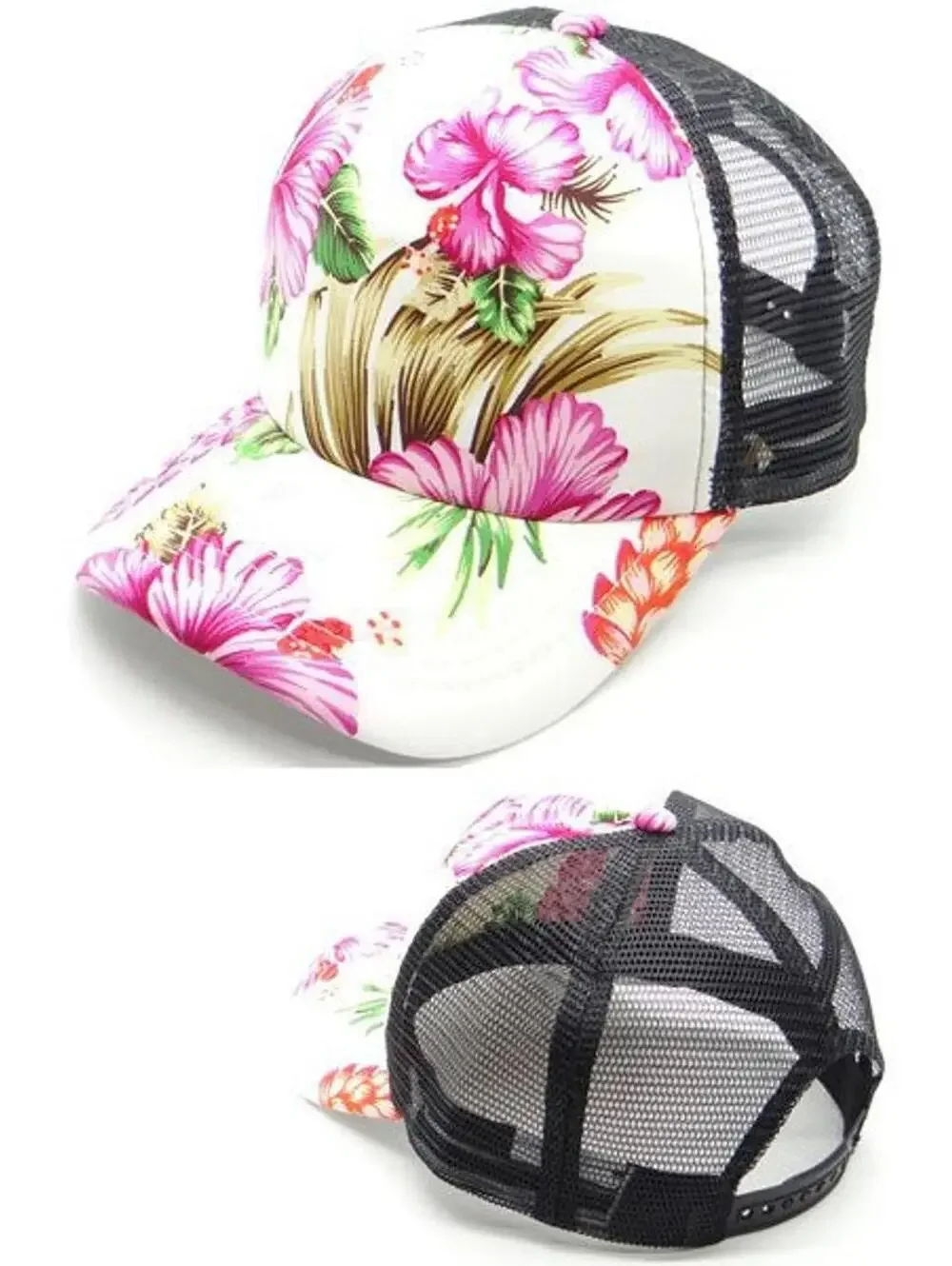 Tropical Flowers Mesh Trucker Cap